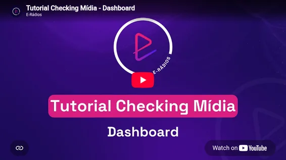 Miniatura do tutorial em vídeo do Checking Mídia, mostrando o dashboard da plataforma